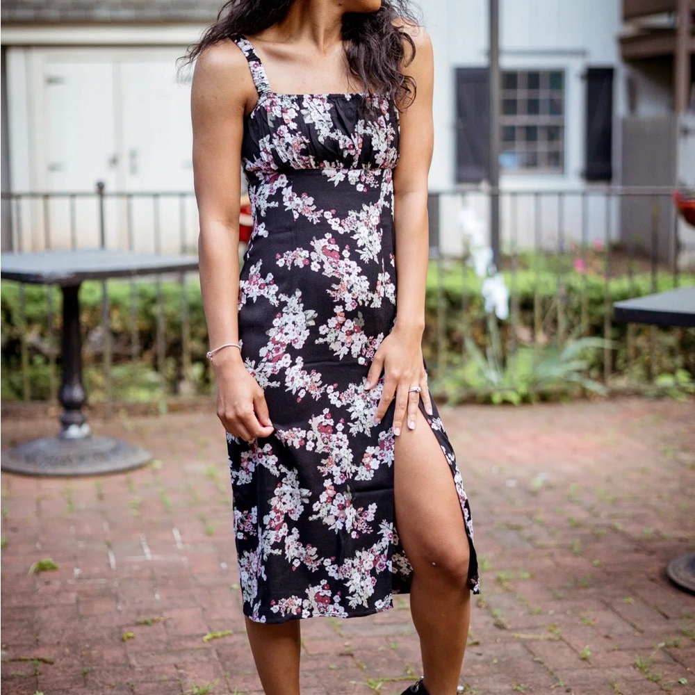 NWT The A&F Camille Midi Dress Large Tall